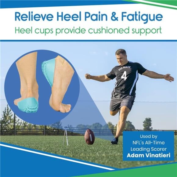 Heavy Duty Heel Cups for Heel Pain Relief & Support - Gel Cushion - Picture 2 of 7